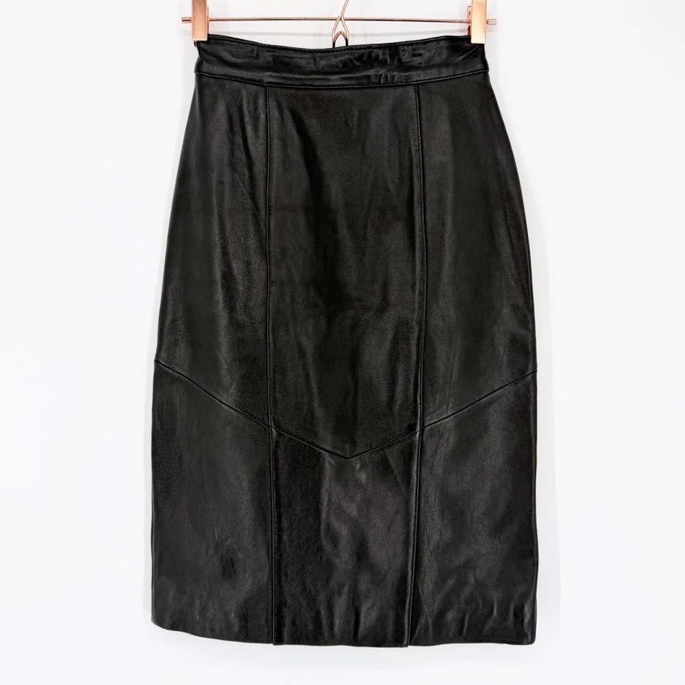 Vintage Wilson Leather Pencil Skirt Black